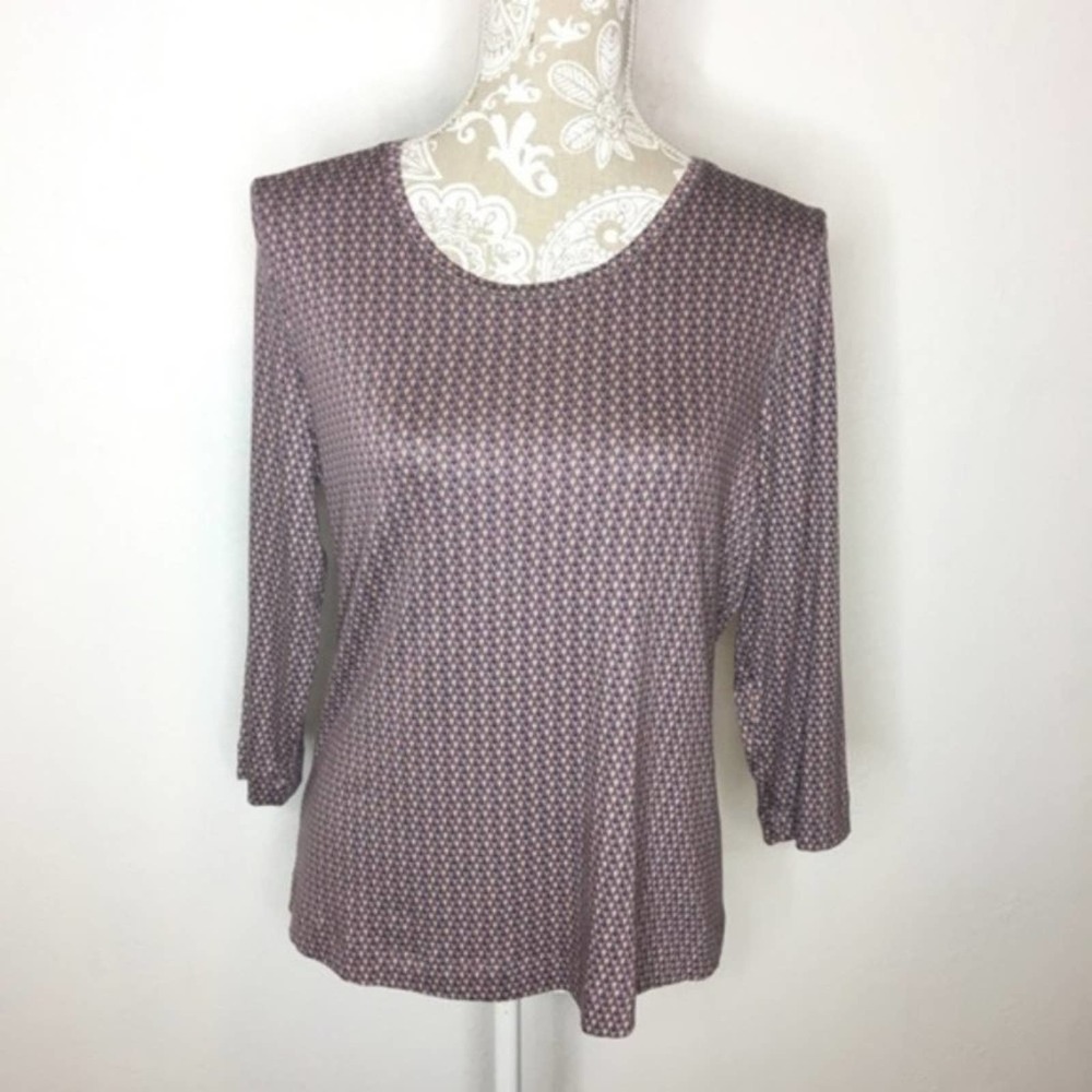 BASLER Printed Blouse 3/4 Sleeve Top MED  ac328